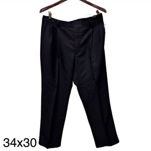 DOCKERS Flat Front Black Dress Pants 34x30 NWT - Picture 2 of 5